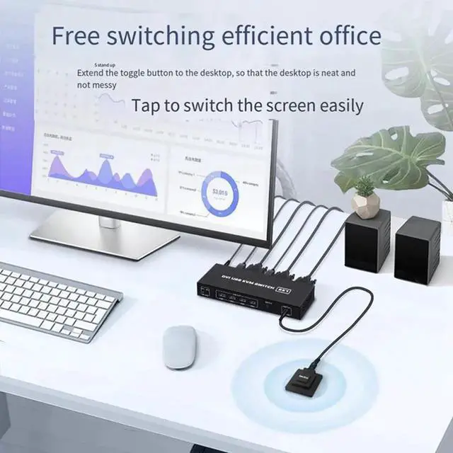 Alt view image 2 of 7 - KVM Switch,KVM Switch 2 in 1 Out for 2 Computers Share Keyboard Mouse and USB 2.0 Devices Support 1920 * 1080P @60Hz (4K*2K @30Hz),