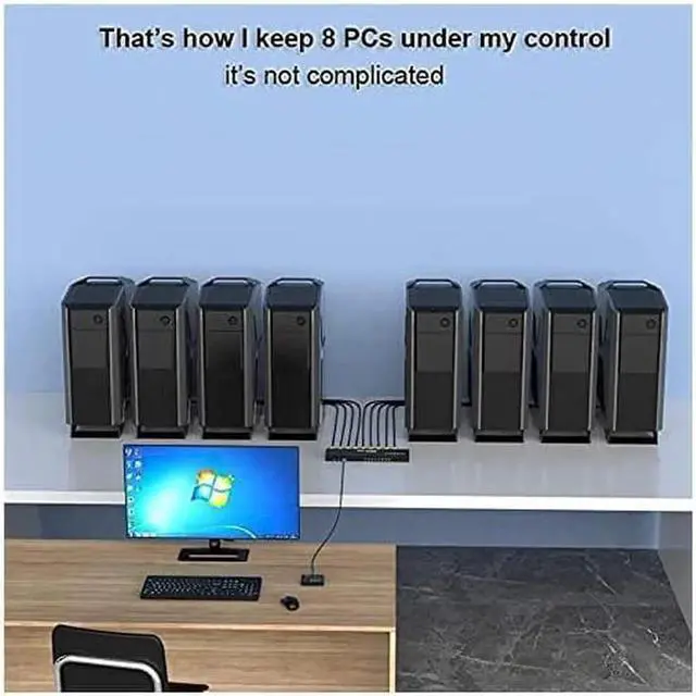 Alt view image 2 of 7 - Aomoproing KVM Switch 8 Port KVM Switch VGA USB+8 Cables 2 in1 & Wired Extended Selector, MT-VIKI 8x1 Rackmount KVM VGA Switch