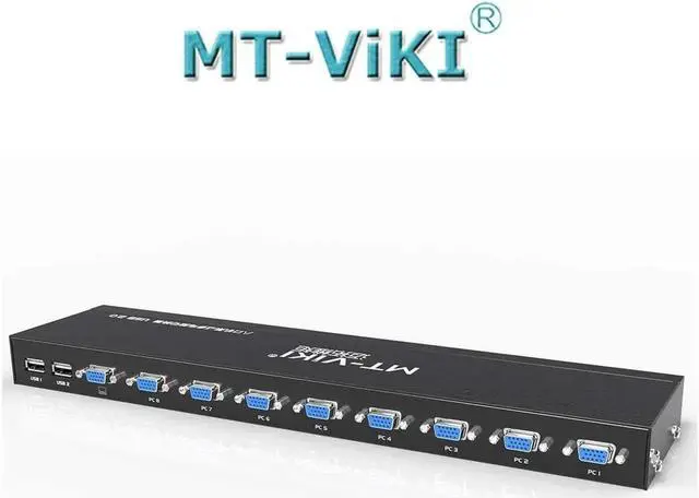 Alt view image 3 of 7 - Aomoproing KVM Switch 8 Port KVM Switch VGA USB+8 Cables 2 in1 & Wired Extended Selector, MT-VIKI 8x1 Rackmount KVM VGA Switch