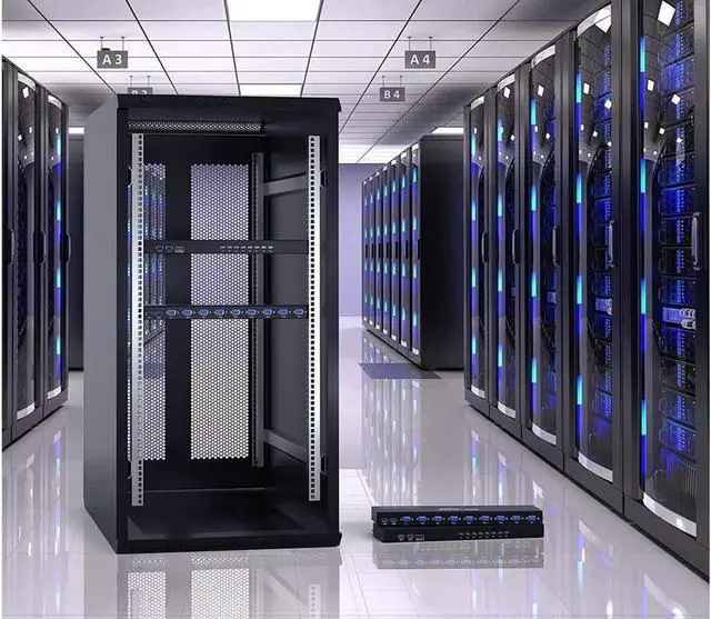 Alt view image 5 of 7 - Aomoproing KVM Switch 8 Port KVM Switch VGA USB+8 Cables 2 in1 & Wired Extended Selector, MT-VIKI 8x1 Rackmount KVM VGA Switch