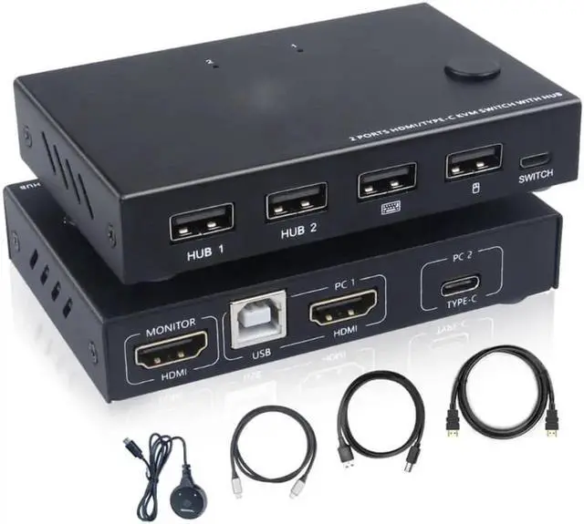 Main image of 634A Practical TYPE-C KVM Switch Printers Share a Computer Display Excellent Picture Process &Transmission