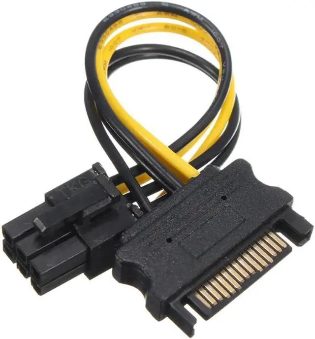 Alt view image 2 of 6 - Marsnaska SATA Power Cable 15 Pin To 6 Pin PCI EXPRESS PCI-E Sata Graphics Converter Adapter Video Card Power Cable cord