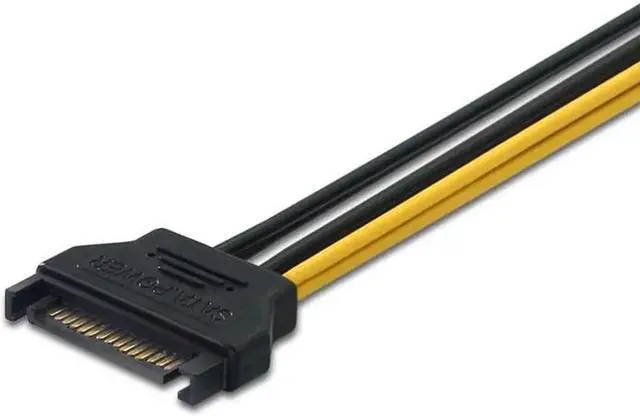 Alt view image 6 of 6 - 20CM SATA Mining Riser Power Cable Serial ATA 15pin to 6 Pin PCI-E PCIE Express Graphics Converter Adapter Cables