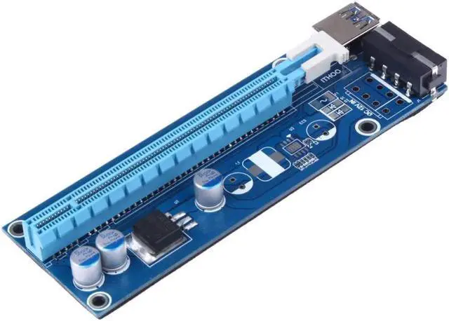 Alt view image 3 of 6 - mini pci-e expresscard pci express Riser card PCIE 16X Card Slot to USB 3.0 4pin molex Adapter Riser for graphics card