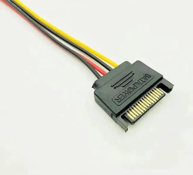 Alt view image 4 of 6 - 5PCS 20cm SATA 15Pin to 4Pin Power Cable Serial ATA 15pin Male to Molex IDE 4pin Female Power Supply Cable for BTC Miner Mining