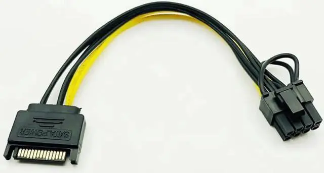 Alt view image 2 of 6 - 5PCS 15pin SATA Male to 8pin(6+2) PCI-E Power Supply Cable 20cm SATA Cable 15-pin to 8 pin cable 18AWG Wire for Graphic Card