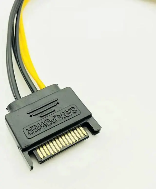 Alt view image 3 of 6 - 5PCS 15pin SATA Male to 8pin(6+2) PCI-E Power Supply Cable 20cm SATA Cable 15-pin to 8 pin cable 18AWG Wire for Graphic Card
