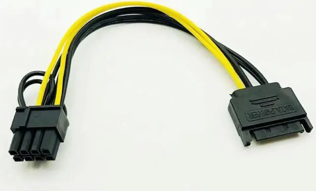 Alt view image 4 of 6 - 5PCS 15pin SATA Male to 8pin(6+2) PCI-E Power Supply Cable 20cm SATA Cable 15-pin to 8 pin cable 18AWG Wire for Graphic Card