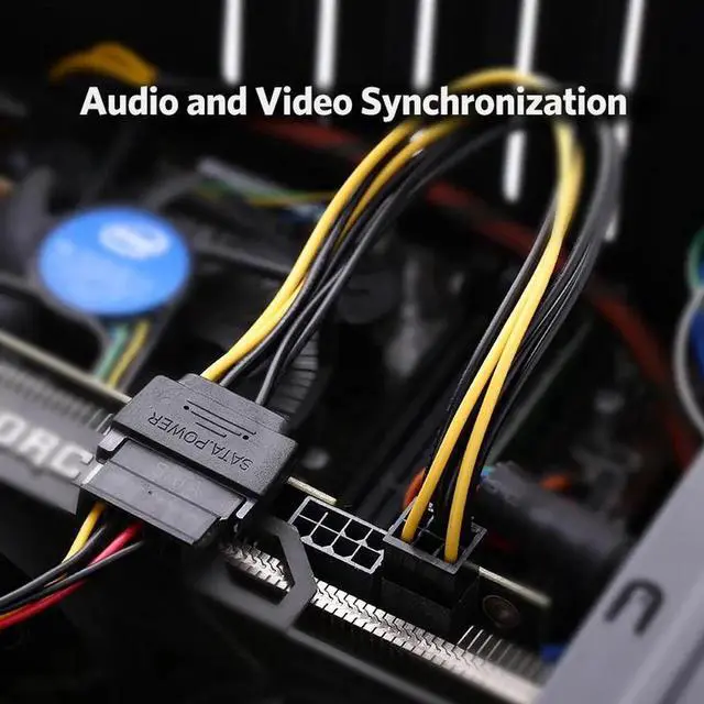 Alt view image 2 of 6 - Ugreen SATA Power Cable 15 Pin to 6 Pin PCI Express PCI-E Sata Converter Graphics Video Card 20cm Length Power Cable Adapter