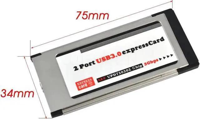 Alt view image 4 of 6 - Express Card Expresscard 34mm to USB 3.0 2 Port Adapter PCI Express Card for laptop notebook