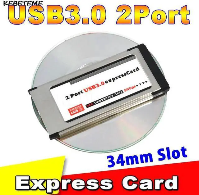 Main image of Express Card Expresscard 34mm to USB 3.0 2 Port Adapter PCI Express Card for laptop notebook