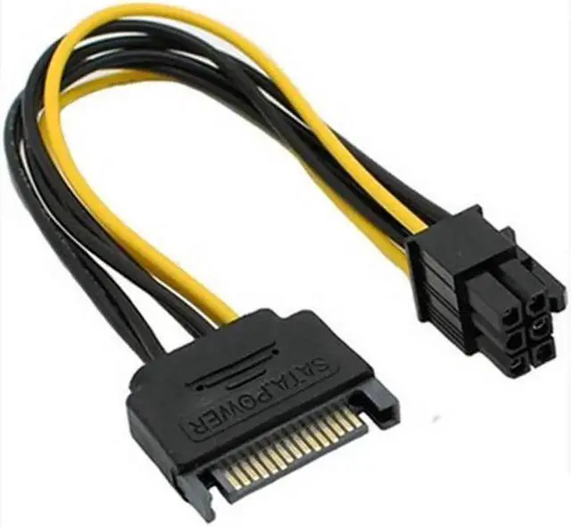 Main image of 5Pcs SATA Power Cable 15 Pin To 6 Pin PCI EXPRESS PCI-E Sata Graphics Converter Adapter Video Card Power Cable CordDigital