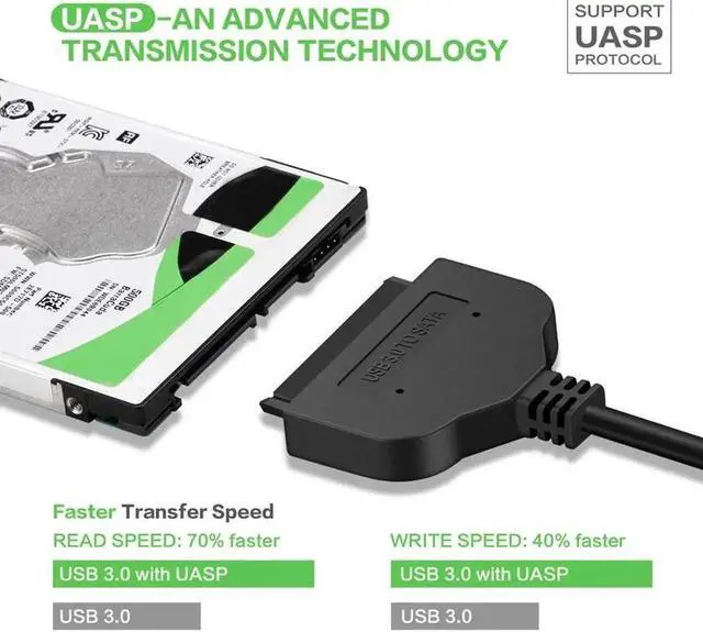 Alt view image 4 of 5 - SATA Cable 22 Pin SATA To USB 3.0 2.5 Inch Hard Drive Adapter Cable Converter For 2.5" Laptop HDD SSD 20cm Length