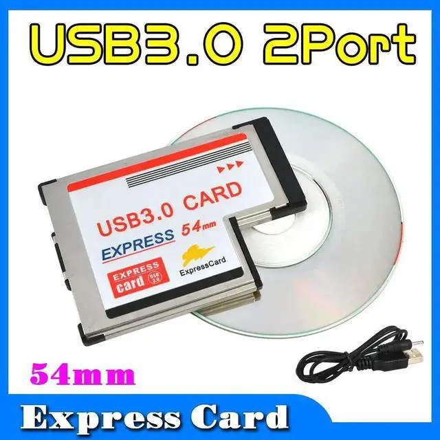 Alt view image 3 of 6 - 2 Port PCI Express Card Expresscard to USB 3.0 Adapter 34 mm Express Card Converter For Laptop Notebook