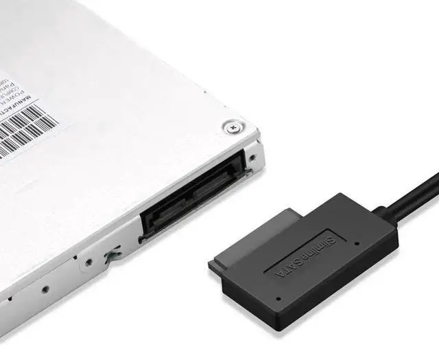 Alt view image 3 of 5 - USB 2.0 to 6+7 13Pin Slimline Slim SATA Cable with External USB2.0 Power Supply for Laptop CD ROM DVD ROM for HDD Caddy