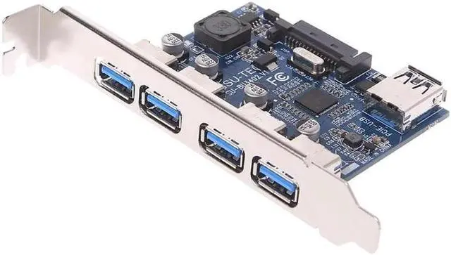 Alt view image 4 of 6 - 4 Ports PCI-E 1X To USB 3.0 Hub Adapter Expansion Card Board With USB Cable