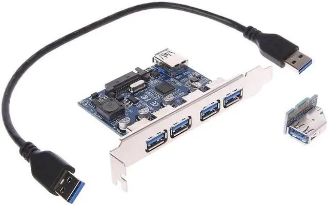 Main image of 4 Ports PCI-E 1X To USB 3.0 Hub Adapter Expansion Card Board With USB Cable
