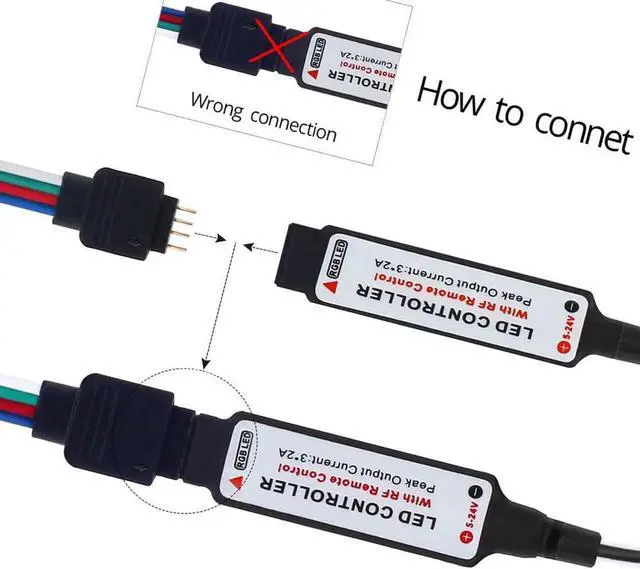 Alt view image 3 of 6 - DC 12V Sata Cable LED Strip Flexible Light 5050 RGB SMD + RF Remote Controller for PC Computer Case Decoration 0.5M