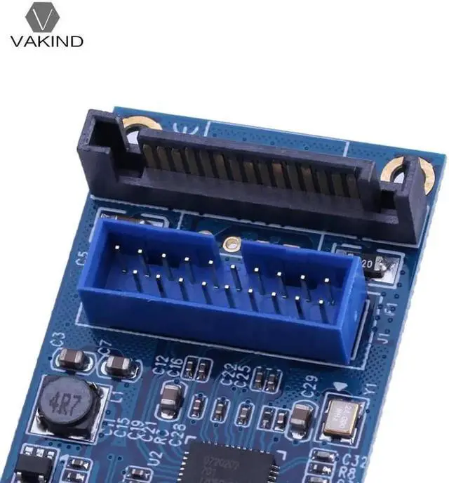 Alt view image 6 of 6 - Mini PCI-E to 19-Pin USB 3.0 5Gbps High-speed transmission Dual SATA USB3.0 Port Expansion Card Adapter Converter for PC