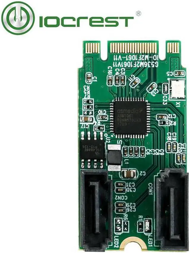 Alt view image 3 of 6 - Aomoproing M.2(pcie ) to 2 Port SATA 6G RAID Adapter Internal M.2 SATA RAID Controller Card