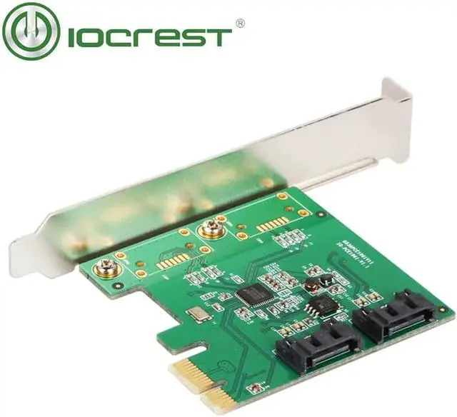 Alt view image 4 of 4 - Aomoproing 2 Port SATA III PCI-e 2.0 x1 RAID Card with Low Profile Bracket