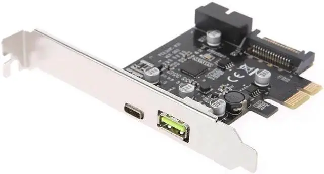 Alt view image 4 of 6 - Expansion Card PCI-E Express To USB 3.1 Type-C USB-C Plug Power Charger Expansion Card Adapter