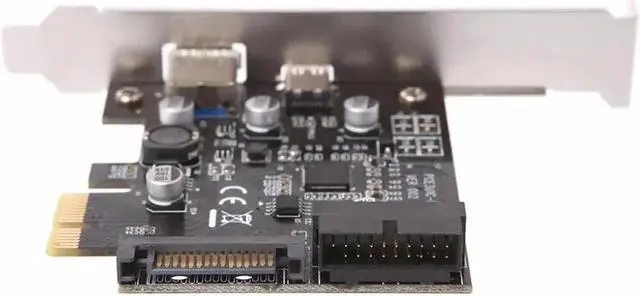 Alt view image 4 of 6 - PCI-E Express To USB 3.1 Type-C USB-C Plug Power Charger Expansion Card Adapter With CD Driver for PC Computer