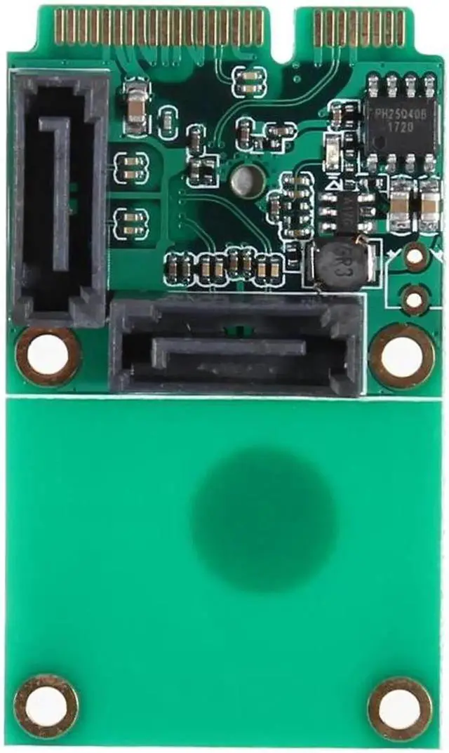 Alt view image 5 of 6 - Aomoproing SATA 6Gbps 2 Ports Mini PCI Express Controller Expansion Card PCI-E to SATA3.0 + 2xSATA3 With Cable