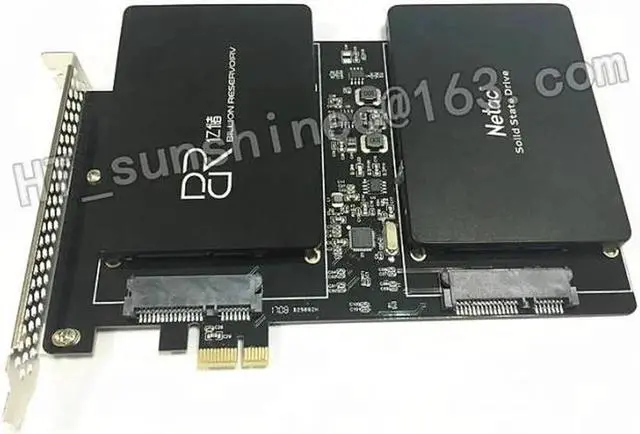 Alt view image 4 of 6 - 1PCS/LOT DB-23561 Dual SATA III to PCI-E X1 Expansion adapter card for Wins XP/ 7 / 8 / 10