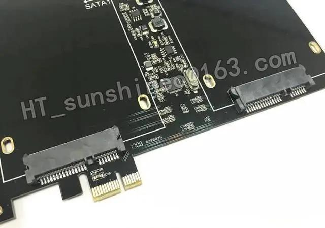 Alt view image 6 of 6 - 1PCS/LOT DB-23561 Dual SATA III to PCI-E X1 Expansion adapter card for Wins XP/ 7 / 8 / 10