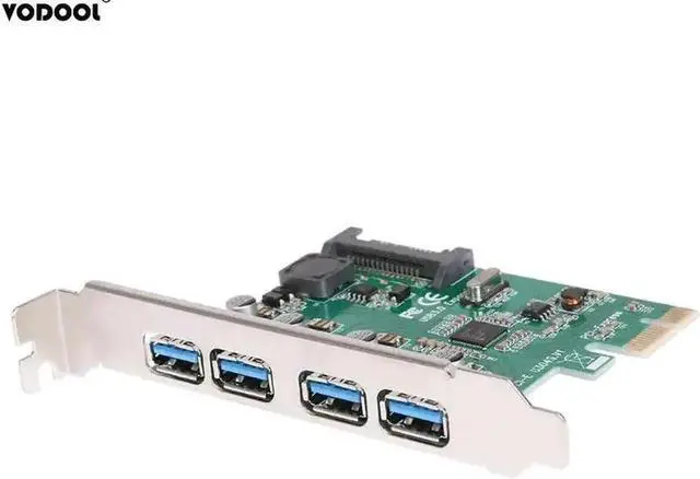 Alt view image 4 of 6 - 4 Port USB 3.0 Expansion Card Desktop PCI-E To USB3.0 5Gb/s Desktop Adapter Card Add On Cards Compatible PCI Slot/X1-X4/X8/X16