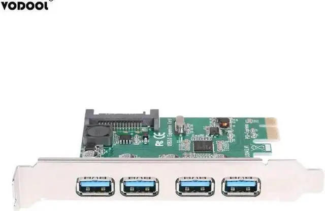 Alt view image 6 of 6 - 4 Port USB 3.0 Expansion Card Desktop PCI-E To USB3.0 5Gb/s Desktop Adapter Card Add On Cards Compatible PCI Slot/X1-X4/X8/X16