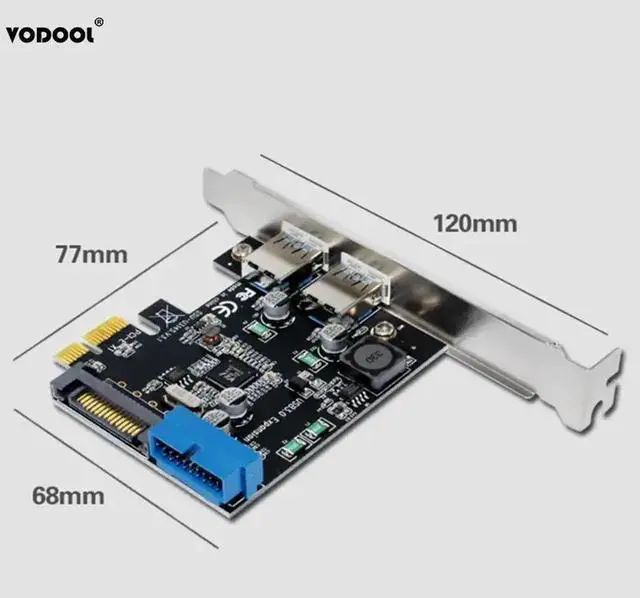 Alt view image 3 of 6 - 4 Port USB 3.0 Expansion Card Desktop PCI-E To USB3.0 5Gb/s Desktop Adapter Card Add On Cards Compatible PCI Slot/X1-X4/X8/X16