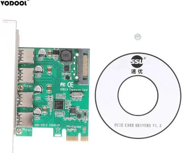 Alt view image 5 of 6 - 4 Port USB 3.0 Expansion Card Desktop PCI-E To USB3.0 5Gb/s Desktop Adapter Card Add On Cards Compatible PCI Slot/X1-X4/X8/X16
