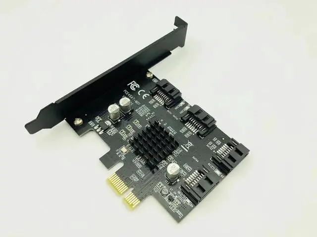 Alt view image 4 of 6 - Aomoproing PCI-e to 4 Ports SATA 3.0 Expansion Controller Card 6G SATA3.0 PCI Express Adapter Marvell 88SE9215 Chip for Computer PC HDD SSD