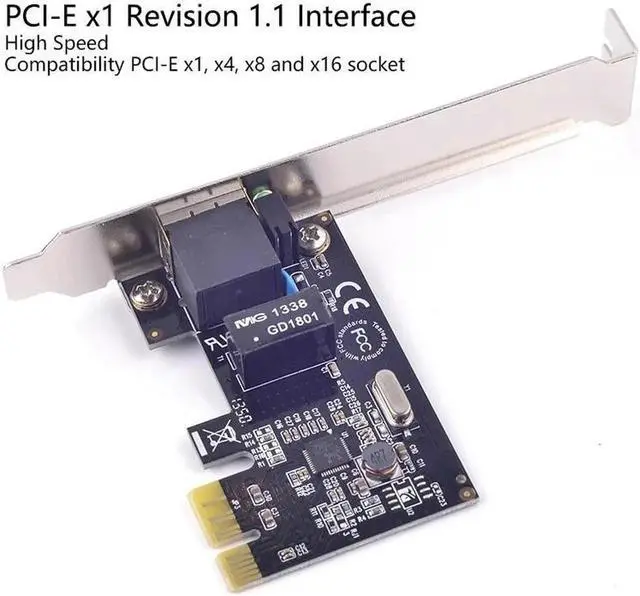 Alt view image 4 of 6 - RJ45 Network Card 1000Mbps Gigabit Ethernet RJ45 PCI Express Network Card RJ45 to PCI express Converter