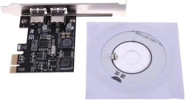 Alt view image 5 of 6 - 2 Port USB 3.0 5Gb/s PCI-Express X1 PCI-E x1/x4/x8/x16 Host Controller Card Adapter with CD Driver for Computer