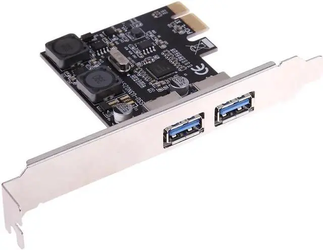 Alt view image 3 of 6 - 2 Port USB 3.0 5Gb/s PCI-Express X1 PCI-E x1/x4/x8/x16 Host Controller Card Adapter with CD Driver for Computer