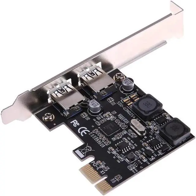 Main image of 2 Port USB 3.0 5Gb/s PCI-Express X1 PCI-E x1/x4/x8/x16 Host Controller Card Adapter with CD Driver for Computer