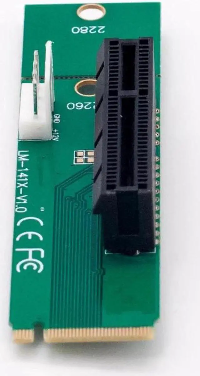 Alt view image 6 of 6 - NGFF M2 M.2 to PCI E 4x 1x Slot Riser Card Adapter Male To Female PCIE Multiplier For BTC Miner Mining Machine