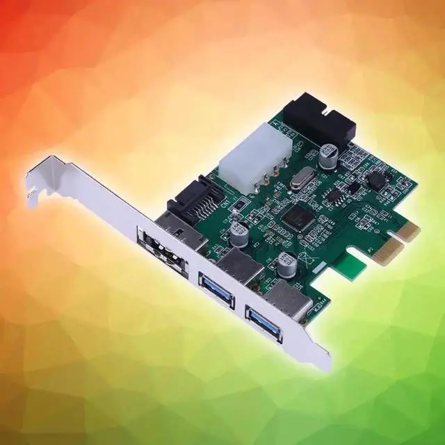 Alt view image 5 of 5 - Desktop Computer PCI-E PCI Express USB 3.0+ 19Pin USB 3.0+ External Power eSATA Extension Card Hard Drive adapter