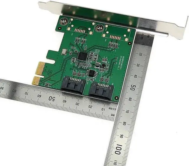 Alt view image 4 of 5 - Aomoproing Raid Card 2 Ports 6G SATA3 PCI-e Controller Card PCIe to SATA III 3.0 converter PCI low profile bracket SATA3.0