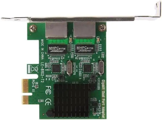 Alt view image 4 of 6 - Dual-Port PCI-E X1 Gigabit Ethernet Network Card 10/100/1000Mbps Rate Adapter