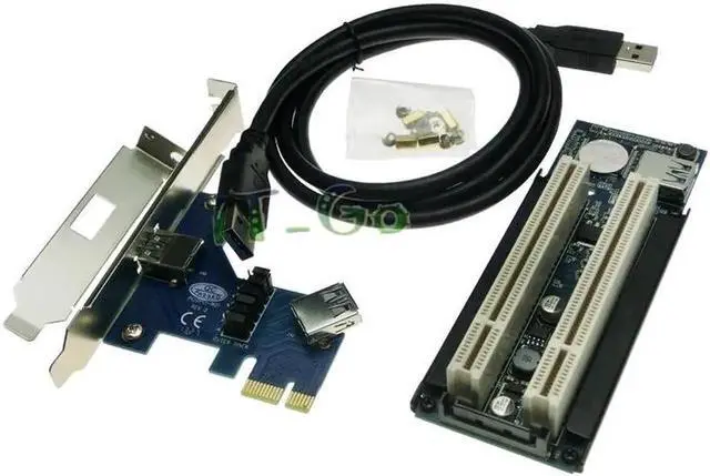 Alt view image 3 of 6 - PCI-e x1 x4 x8 x16 to Dual PCI slots adapter, pci express to 2 pci card