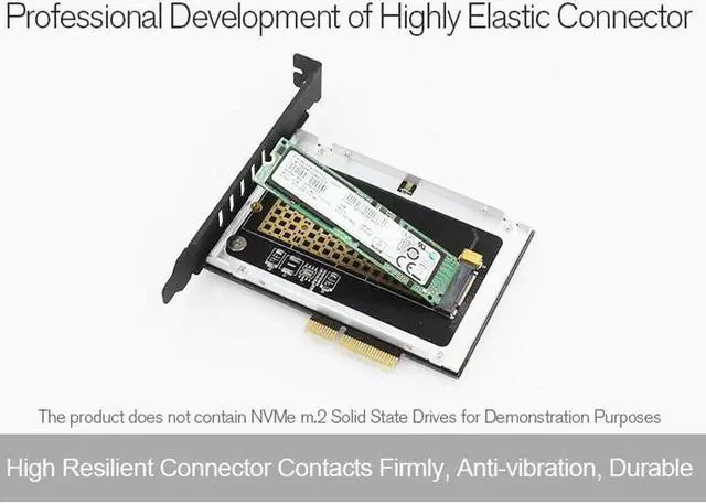 Alt view image 6 of 6 - JEYI Frigate No.1 M.2 NVMe SSD NGFF To PCIE 3.0 X4 Adapter Card High Power 12V+3.3V M Key Interface Card Support PCI-E X4 2280