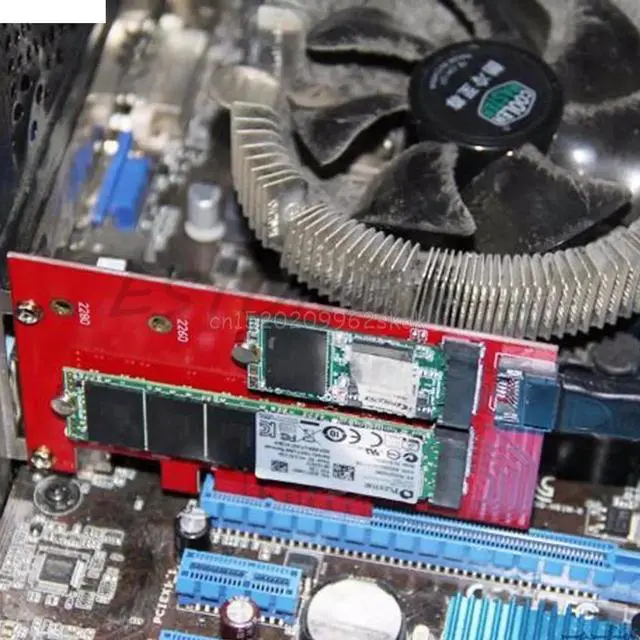 Alt view image 5 of 6 - NGFF M.2 B+M Key SSD to PCI-E PCI Express 4X 4 Lane Converter Card Adapter 2Port