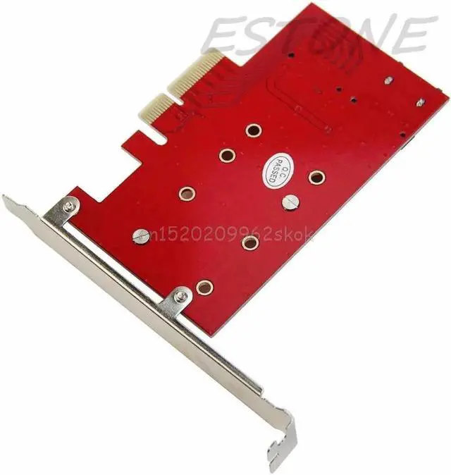Alt view image 6 of 6 - NGFF M.2 B+M Key SSD to PCI-E PCI Express 4X 4 Lane Converter Card Adapter 2Port