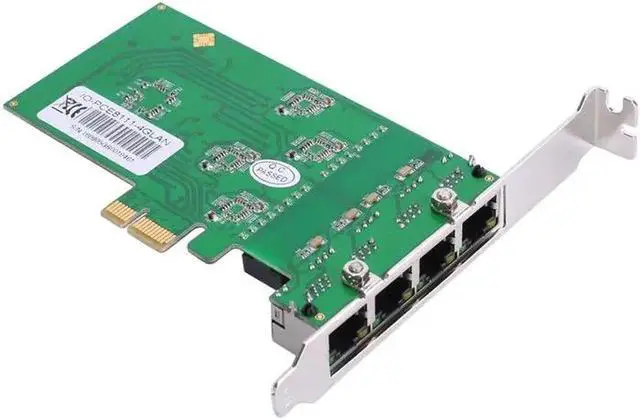 Alt view image 2 of 5 - Server PCI-e 4 Port 1Gbps Gigabit Ethernet Network Card PCI express to RJ-45 1000Mbps Lan Adapter Converter Low Profile Bracket