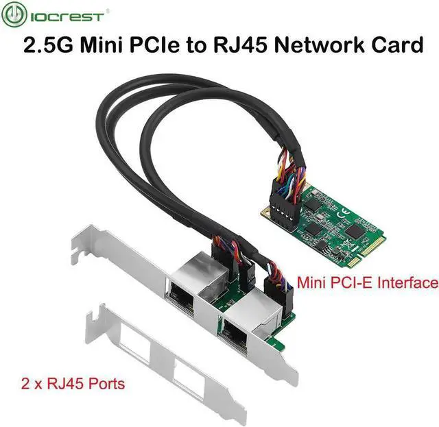 Main image of 2.5G Mini PCIe to RJ45 Network Card dual ports 2500Mbps Mini PCI Express NIC Lan Card for Realtek 8125B Chipset