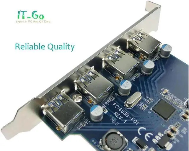 Alt view image 2 of 5 - 4 Ports USB 3.0 PCI-E Card PCI Express USB 3.0 Controller USB3.0 To PCIE Extension Hub Adapter with Low Profile Bracket